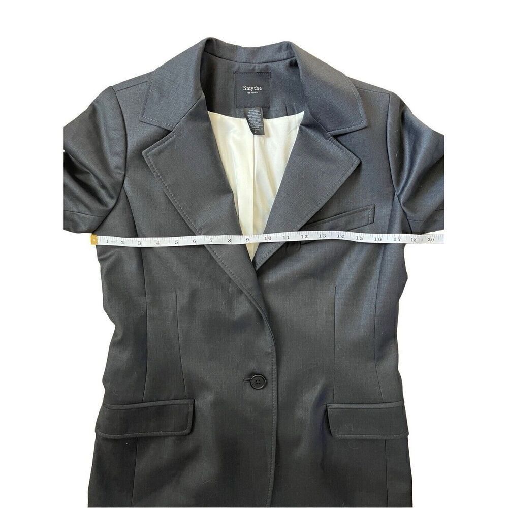 Smythe Blazer Classic Boyfriend Lined Wool & Cashmere Charcoal Gray Size 8 - Picture 7 of 14
